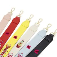 Bag Straps, PU Leather, with Zinc Alloy, gold color plated, embroidered & for woman, 39mm Approx 39.7 Inch 