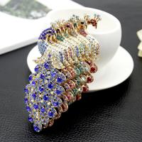 Mobile Phone DIY Decoration, Zinc Alloy, Peacock, gold color plated, with rhinestone 