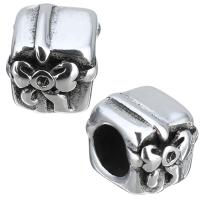 Stainless Steel Large Hole Beads, gift shape, blacken Approx 5.5mm 