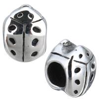 Stainless Steel European Beads, Ladybug, without troll & blacken Approx 5mm 