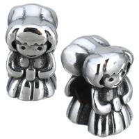 Stainless Steel European Beads, Girl, without troll & blacken Approx 5mm 