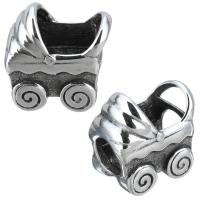 Stainless Steel European Beads, Baby Pram, without troll & blacken Approx 5mm 