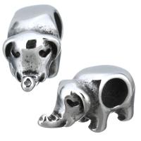 Stainless Steel Large Hole Beads, Elephant, blacken Approx 4mm 