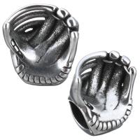 Edelstahl European Perlen, Stuhl, ohne troll & Schwärzen, 11x13x8mm, Bohrung:ca. 4.5mm, verkauft von PC