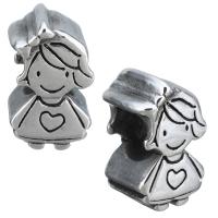 Stainless Steel European Beads, Girl, without troll & blacken Approx 5mm 