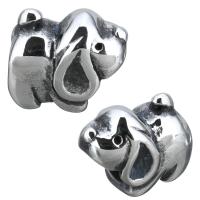 Stainless Steel Large Hole Beads, Dog, blacken Approx 5.5mm 