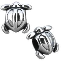 Stainless Steel European Beads, Turtle, without troll & blacken Approx 5mm 