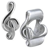 Stainless Steel European Beads, Music Note, without troll, original color Approx 5mm 