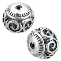 Zinc Alloy European Beads, Drum, antique silver color plated, hollow Approx 1.5mm 