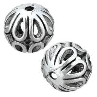 Zinc Alloy European Beads, Drum, antique silver color plated, hollow Approx 1.5mm 