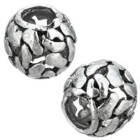 Zinc Alloy European Beads, Drum, antique silver color plated, without troll & hollow Approx 4.5mm 