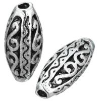 Zinc Alloy European Beads, Olive, antique silver color plated, hollow Approx 1.5mm 