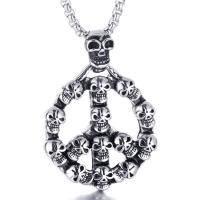 Stainless Steel Sweater Chain Necklace, Titanium Steel, Skull, polished, box chain & for man & blacken Approx 24 Inch 