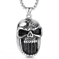 Stainless Steel Sweater Chain Necklace, Titanium Steel, Skull, polished, box chain & for man & blacken Approx 24 Inch 