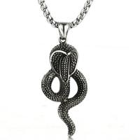 Stainless Steel Sweater Chain Necklace, Titanium Steel, Snake, polished, Unisex & box chain & blacken Approx 24 Inch 