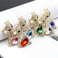 Mobile Phone DIY Decoration, Zinc Alloy, with Resin Pearl & Crystal, Fox, gold color plated, faceted & with rhinestone 