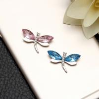 Mobile Phone DIY Decoration, Zinc Alloy, Dragonfly, silver color plated, with rhinestone 