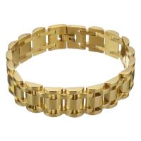 Men Bracelet, Stainless Steel, gold color plated, for man Approx 8.5 Inch 