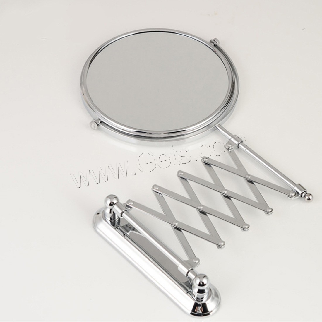 Stainless Steel Cosmetic Mirror, with Glass, retractable & different size for choice & double-sided, original color, Sold By PC