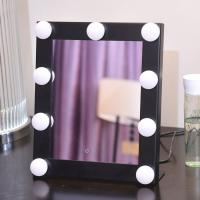 Brass Cosmetic Mirror, with Glass, plated, with LED light 