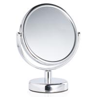 Espejo cosmético de aleación de zinc, con Vidrio, chapado en color de platina, rotativo & multifuncional & cara doble, 125x172mm, Vendido por UD