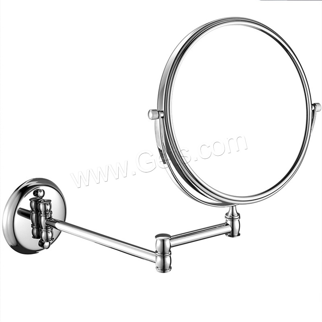 Brass Cosmetic Mirror, with Glass, platinum plated, rotatable & retractable & different size for choice & double-sided, Sold By PC