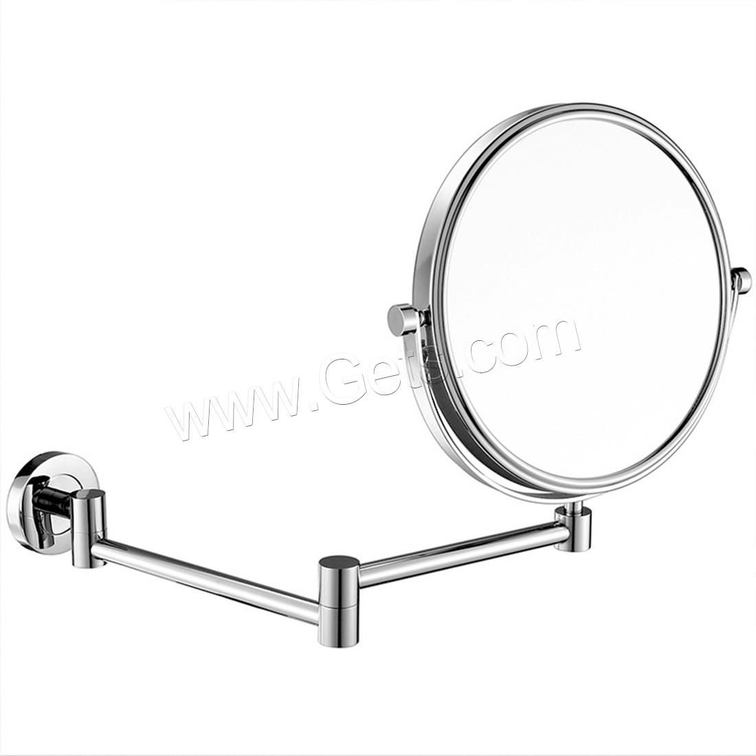 Brass Cosmetic Mirror, with Glass, platinum plated, rotatable & retractable & different size for choice & double-sided, Sold By PC