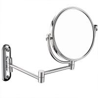 Brass Cosmetic Mirror, with Glass, platinum plated, rotatable & retractable & double-sided 