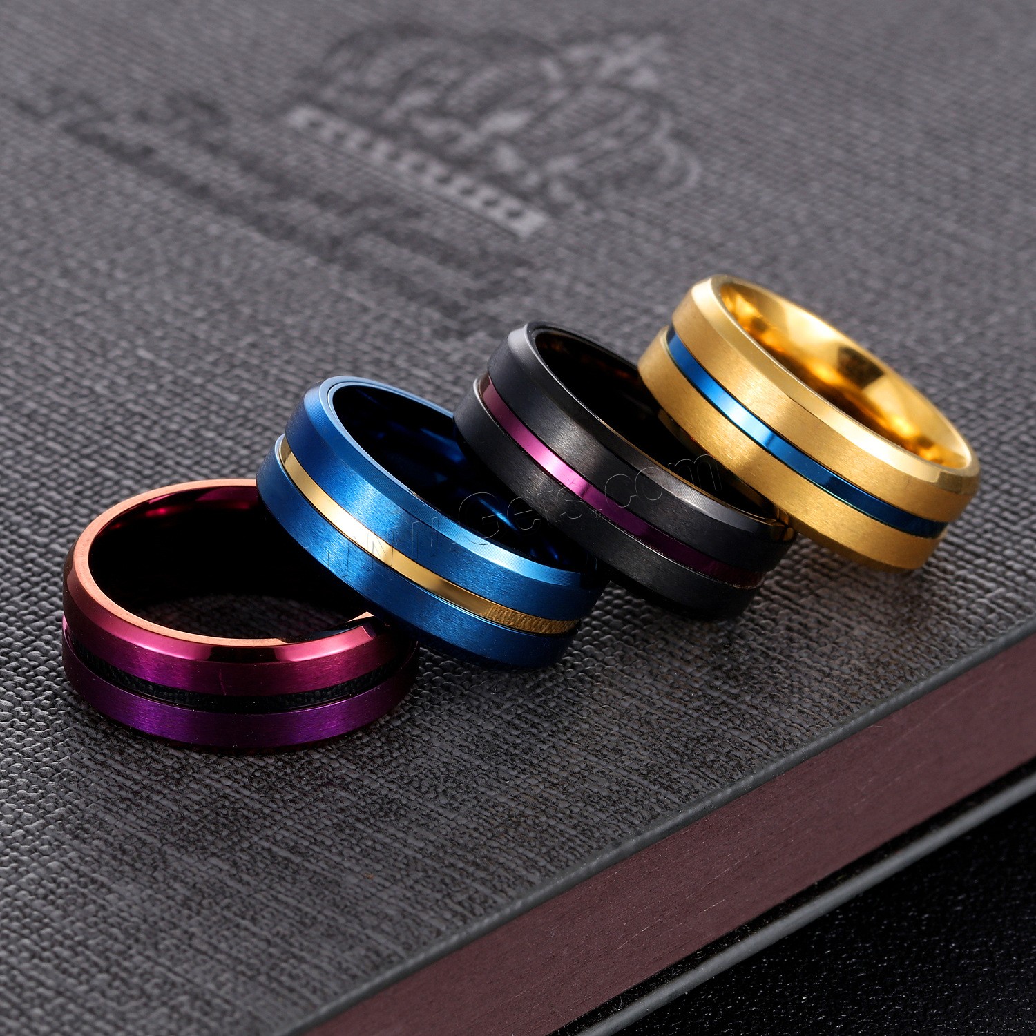 Titanium Steel Finger Ring, plated, different size for choice & for man, more colors for choice, 8mm, Sold By PC