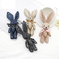 Cloth Key Clasp, with Zinc Alloy, Rabbit, plated 