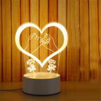 Bunte LED-Nachtlampe, Acryl, mit ABS Kunststoff, mit LED-Licht & automatisch die Farbe wechseln & verschiedene Stile für Wahl, 100x100x40mm, verkauft von setzen