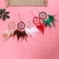 Fashion Dream Catcher, Plastic, with Feather & Nylon Cord & Glass Seed Beads, Tassel 