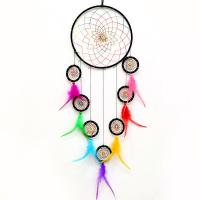 Fashion Dream Catcher, Iron, with Natural Stone & Feather & Nylon Cord, Tassel, 650-700mm 