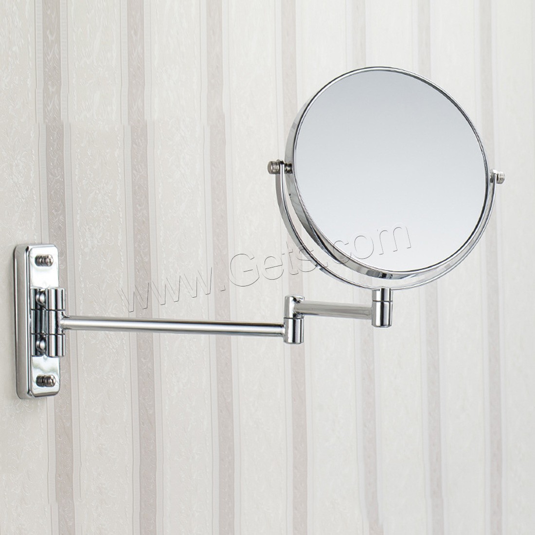 Iron Cosmetic Mirror, Stainless Steel, with Glass, rotatable & retractable & different size for choice & double-sided, original color, Sold By PC