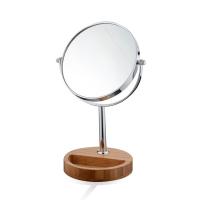 Eisen Kosmetikspiegel, mit Glas & Holz, drehbare & doppelseitig, 170x140x310mm, verkauft von PC
