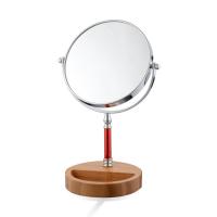 Eisen Kosmetikspiegel, mit Glas & Holz, drehbare & doppelseitig, 170x140x308mm, verkauft von PC