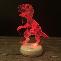 La nuit en gros a mené la lumière à côté de la lampe 3D, Acrylique, avec plastique ABS, Dinosaure, avec interface USB & avec la lumière led & changer de couleur automatic & styles différents pour le choix Vendu par PC