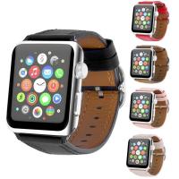 Watch Band, Leather, with Stainless Steel, for apple watch & Unisex Approx 9 Inch 