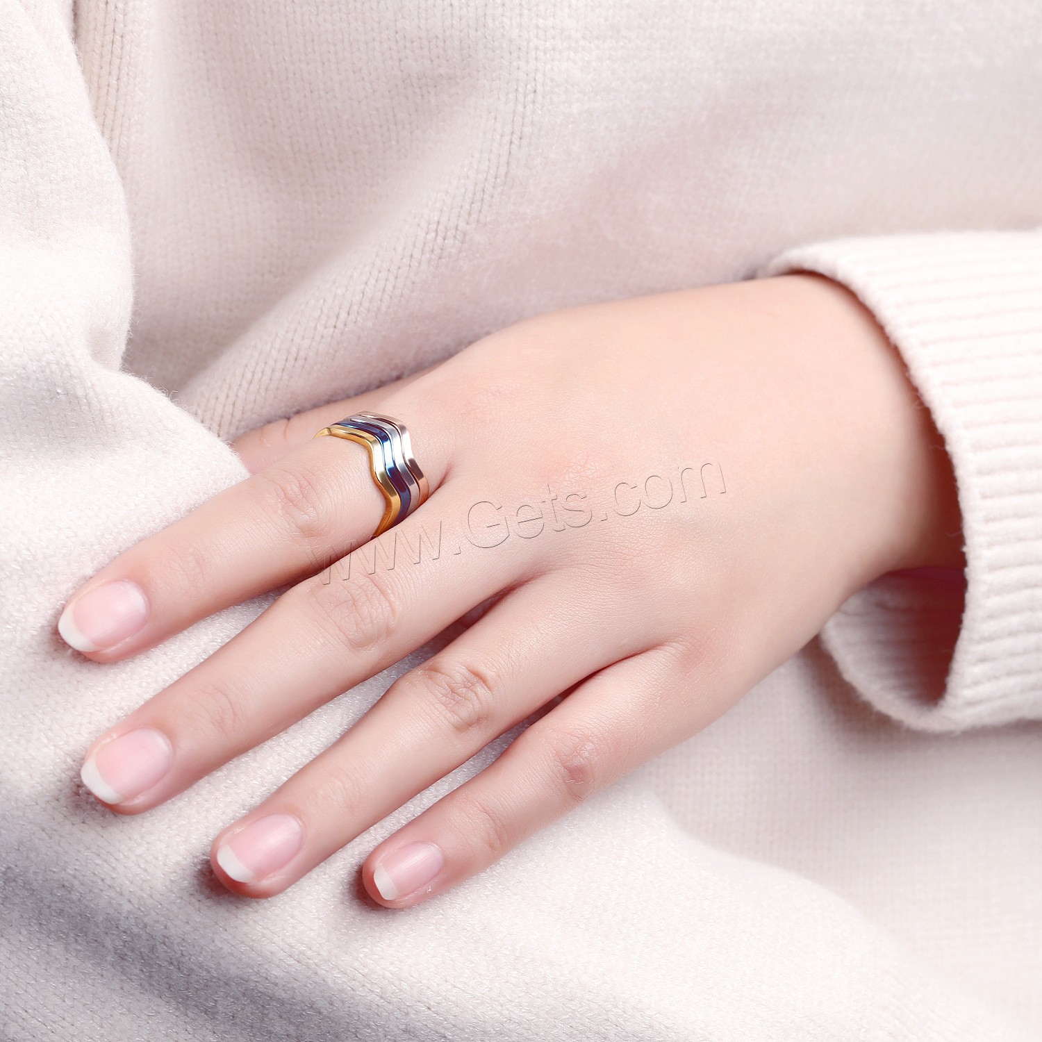 Titanium Steel Finger Ring, plated, different size for choice & for woman, more colors for choice, 2.5mm, Sold By PC