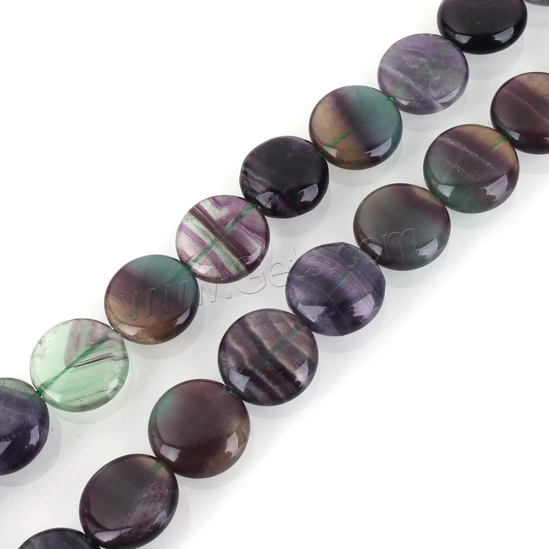 Purple Fluorite Beads, Flat Round, different size for choice, Hole:Approx 1.5mm, Length:Approx 15 Inch, Sold By Strand