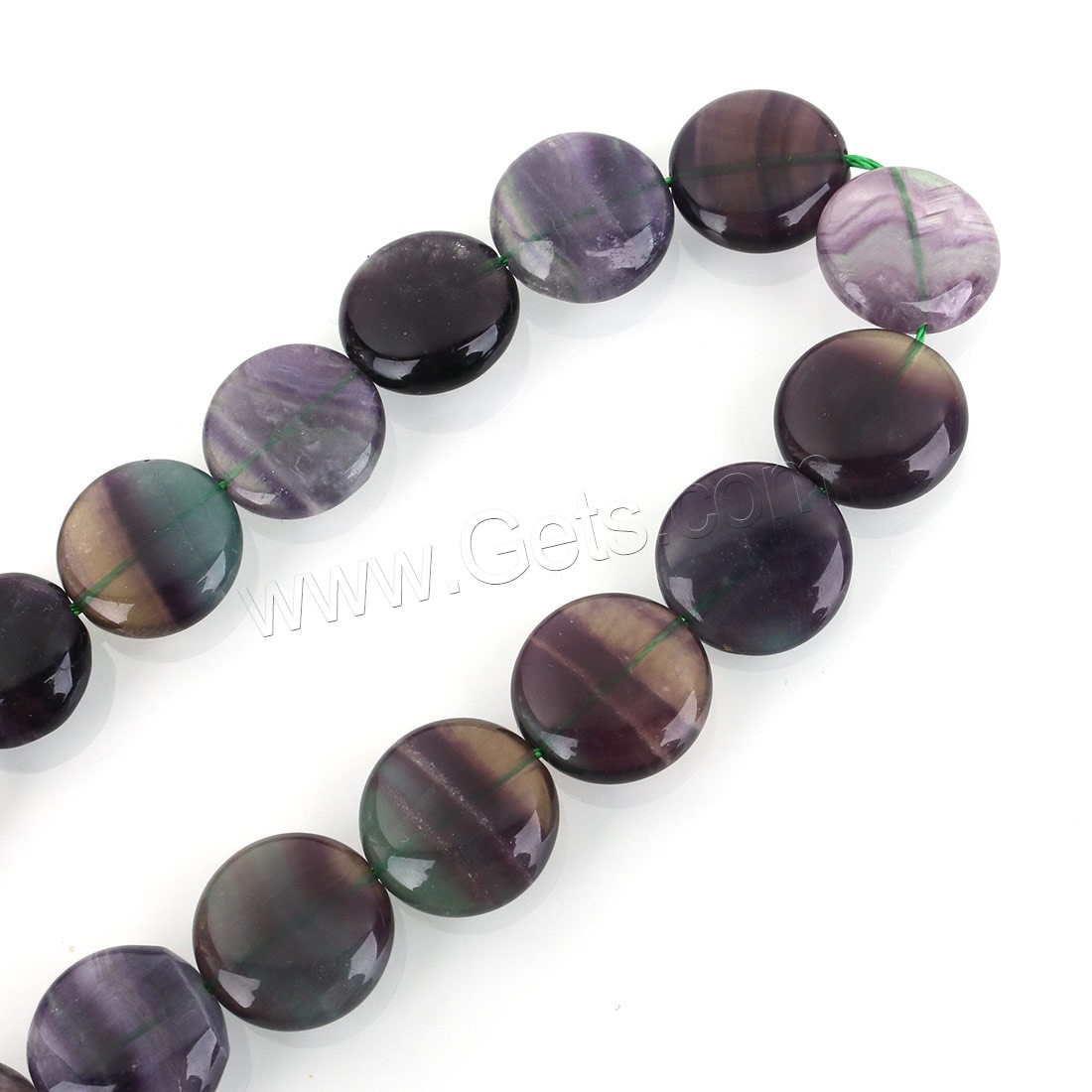 Purple Fluorite Beads, Flat Round, different size for choice, Hole:Approx 1.5mm, Length:Approx 15 Inch, Sold By Strand