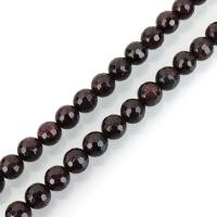 Natural Garnet Beads, Round & faceted Approx 1mm Approx 15.5 Inch 