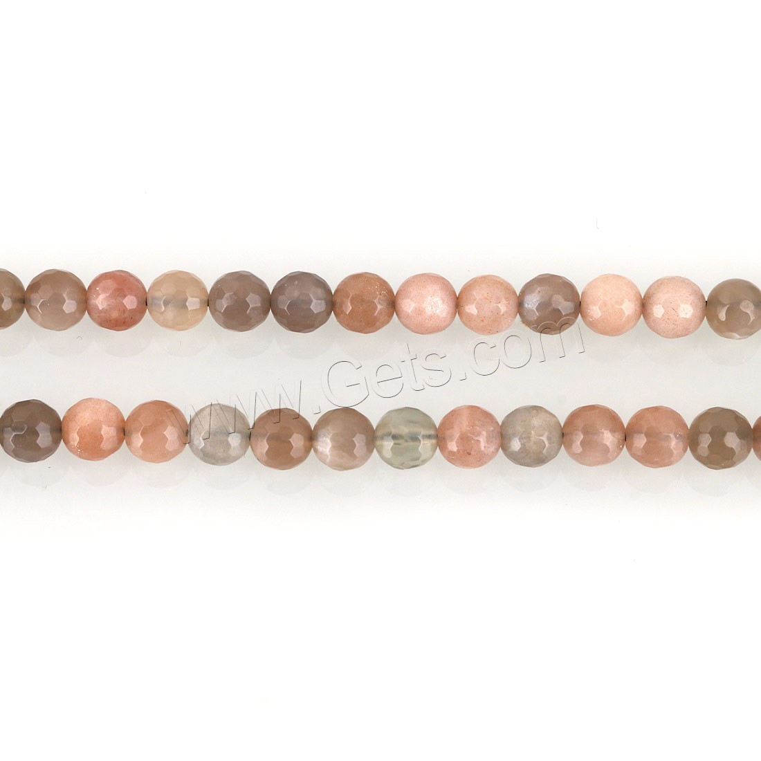 Mondstein Perlen, rund, verschiedene Größen vorhanden & facettierte, Bohrung:ca. 1mm, Länge:ca. 15.5 ZollInch, verkauft von Strang