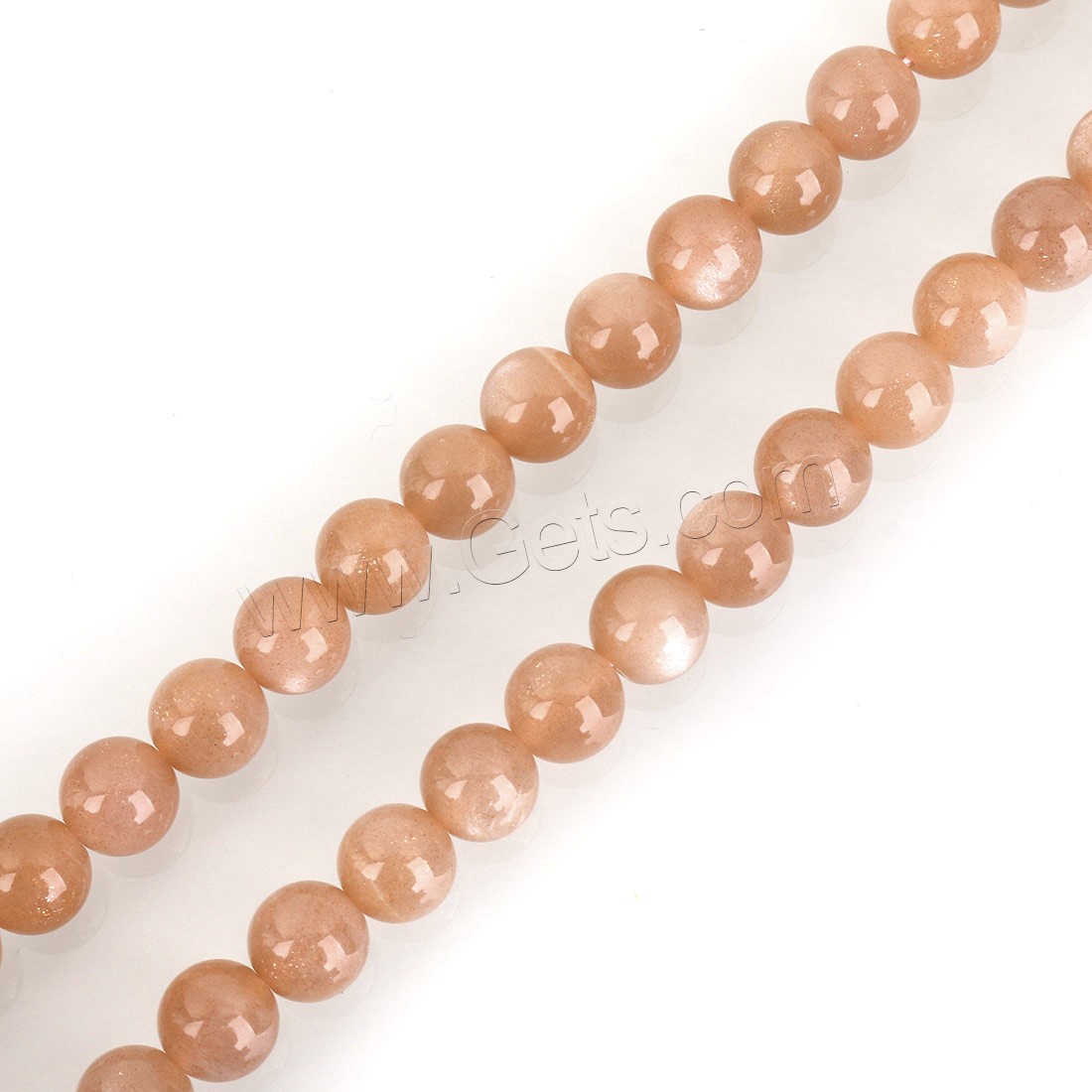 Mondstein Perlen, rund, verschiedene Größen vorhanden, Bohrung:ca. 1mm, Länge:ca. 15.5 ZollInch, verkauft von Strang