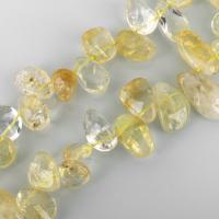 Citrin Naturperlen, Gelbquarz Perlen, 6-17x8-32x3-14mm, Bohrung:ca. 1mm, Länge:ca. 15 ZollInch, ca. 36PCs/Strang, verkauft von Strang