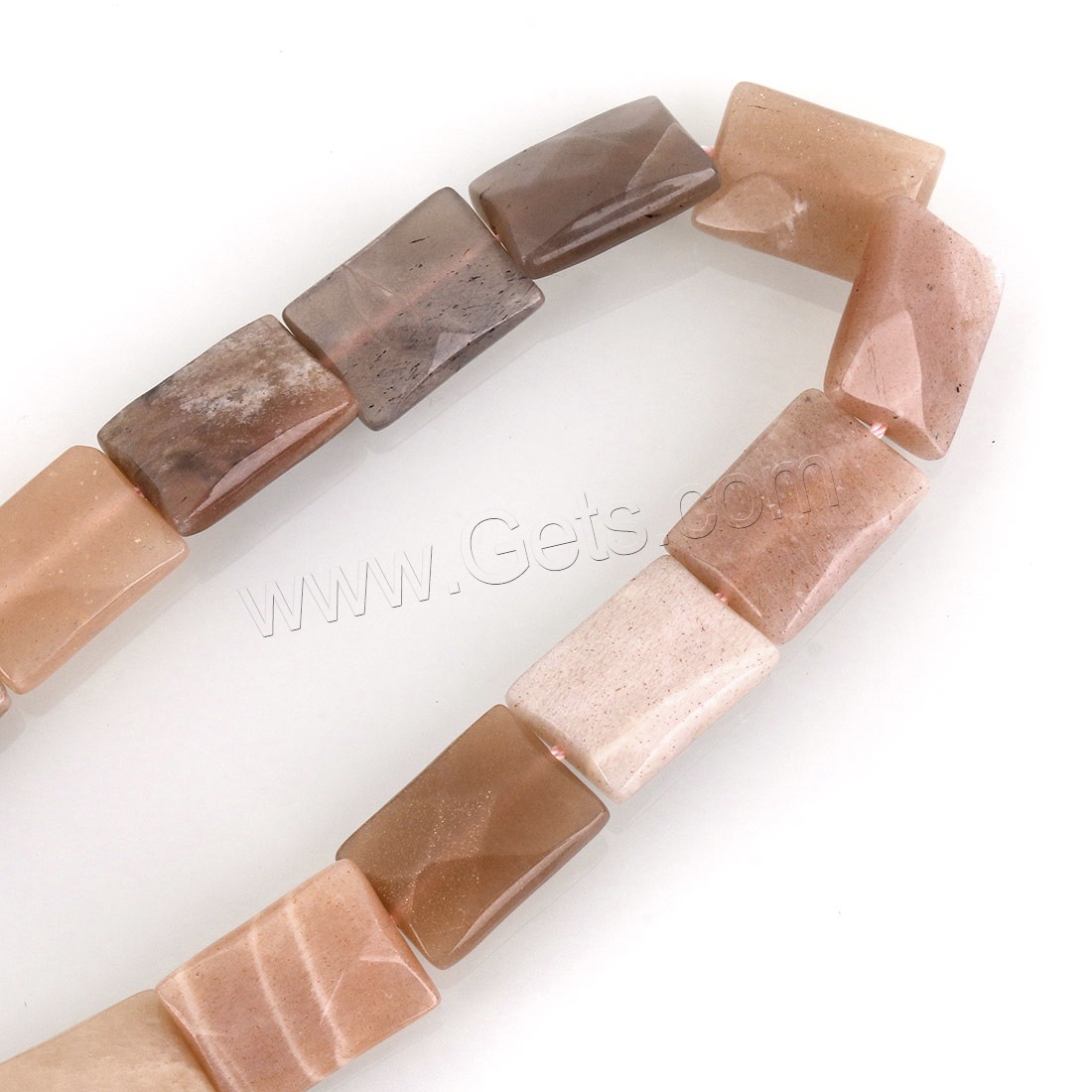 Natural Moonstone Beads, Rectangle, different size for choice & faceted, Hole:Approx 1.5mm, Length:Approx 15 Inch, Sold By Strand