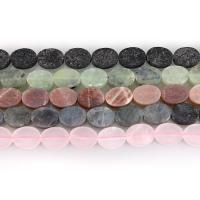 Mixed Gemstone Beads, Flat Oval & matte Approx 1mm Approx 15.5 Inch, Approx 