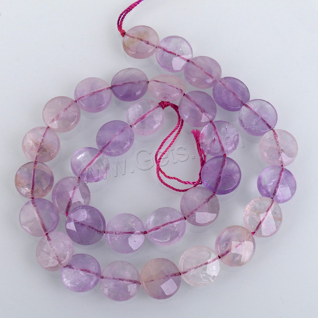 Natürliche Amethyst Perlen, flache Runde, verschiedene Größen vorhanden, Bohrung:ca. 1mm, Länge:ca. 15.5 ZollInch, verkauft von Strang