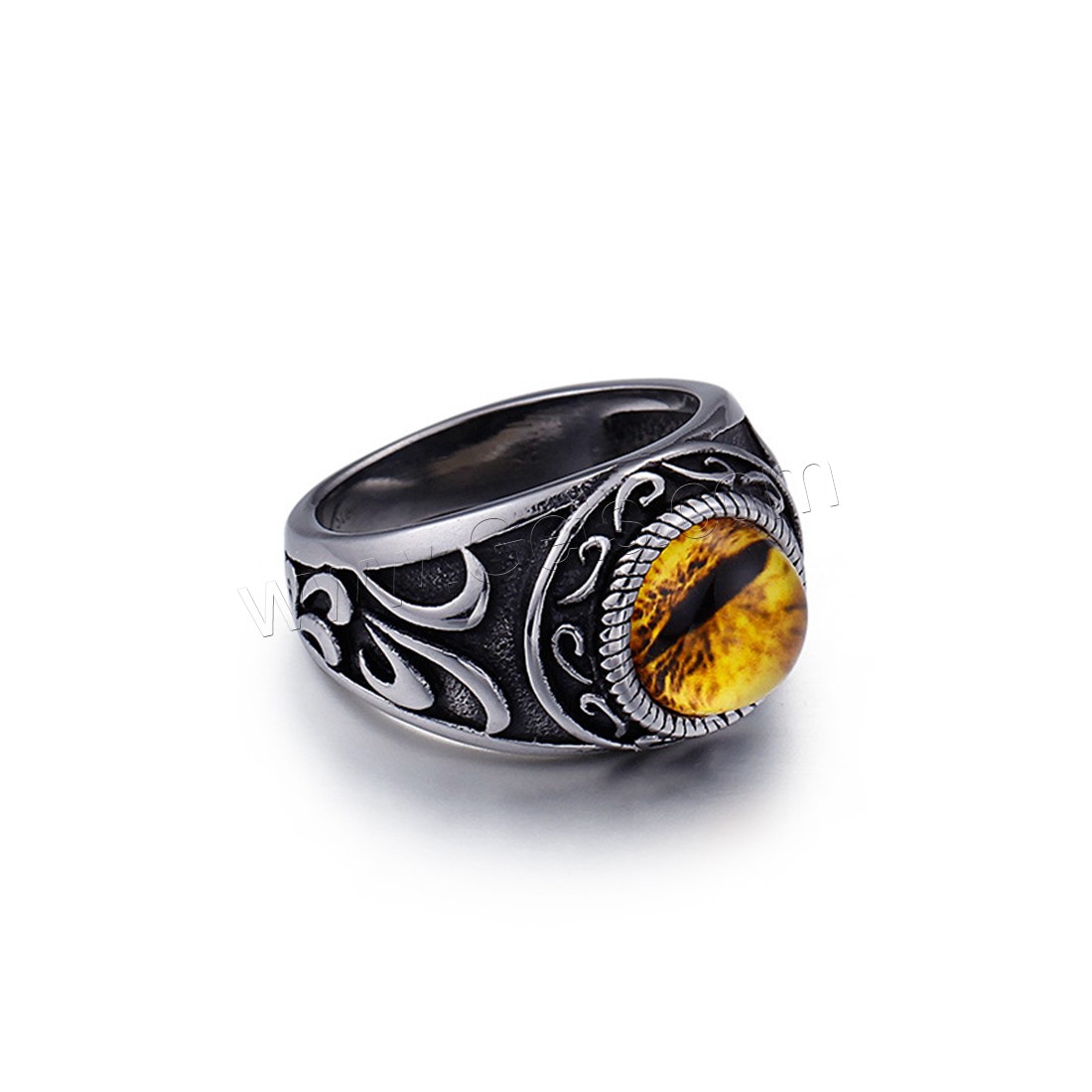 Мужские титановые свадебные кольца и обручальные кольца, титан, с кошачий глаз, разный размер для выбора & Мужский & чернеют, 5mm, продается PC