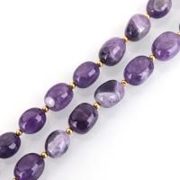 Natürliche Amethyst Perlen, oval, 14-15x10-12x9-11mm, Bohrung:ca. 1.5mm, Länge:ca. 15.5 ZollInch, ca. 23PCs/Strang, verkauft von Strang
